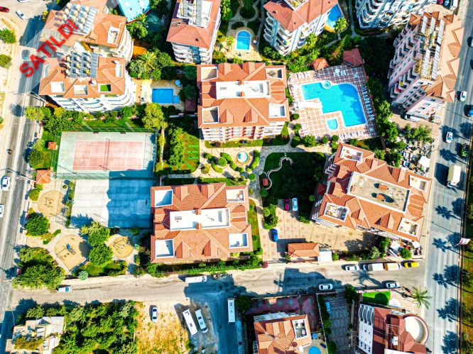 Ulusoy Sitesi (2+1 möblierte Wohnung in Alanya Oba, 500 M vom Meer entfernt)