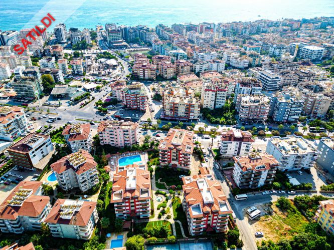 Ulusoy Sitesi (2+1 möblierte Wohnung in Alanya Oba, 500 M vom Meer entfernt)