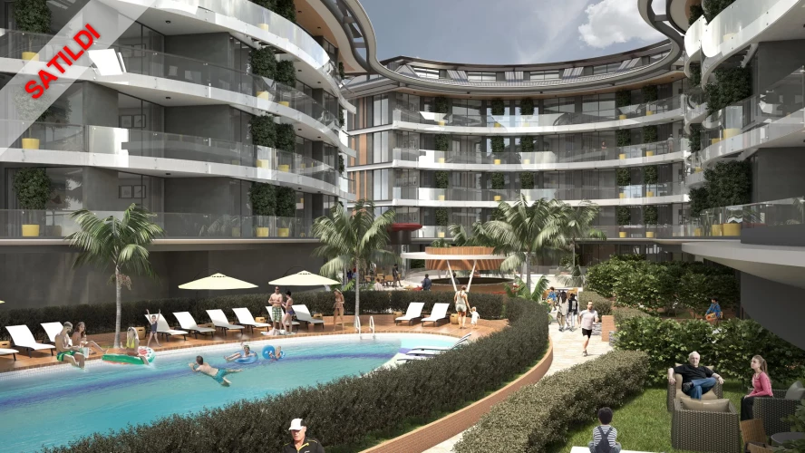 Oba Downtown (Wohnung zum Verkauf mit Meerblick in Oba Alanya)
