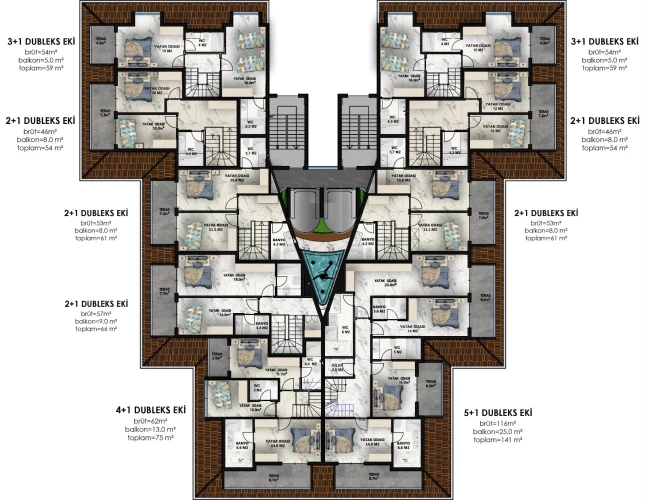 Ruby Tower Residence (Mahmutlar'da 1+1 Satılık Daire)