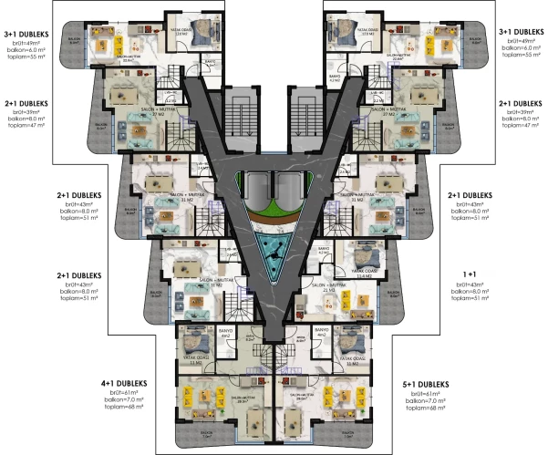 Ruby Tower Residence (Mahmutlar'da 1+1 Satılık Daire)