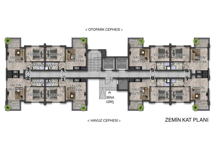 New Apartments for Sale in Landmark Gazipasa Housing Project