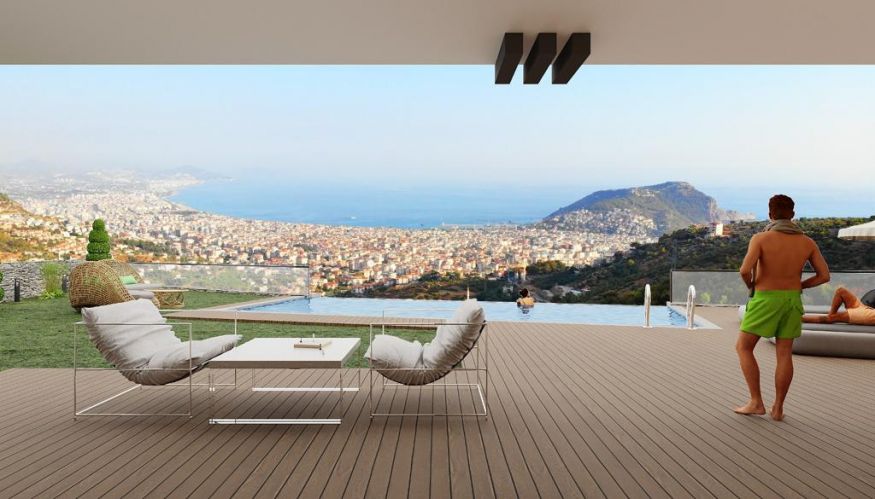 Villa White Palace 3 (5+1 Villa for Sale with a View in Alanya Tepe)