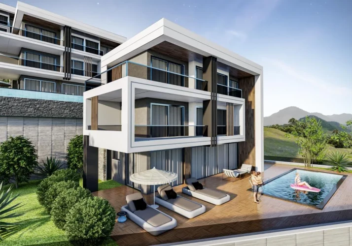 Villa White Palace 3 (Alanya Tepe'de Manzaralı 5+1 Satılık Villa)