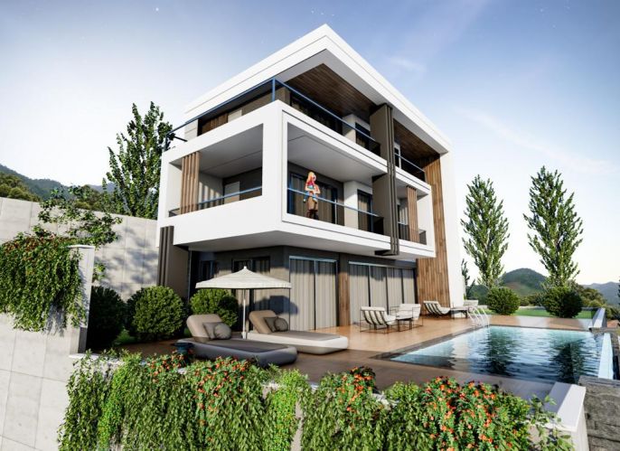 Villa White Palace 3 (5+1 Villa for Sale with a View in Alanya Tepe)