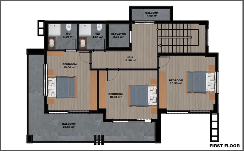 Villa White Palace 3 (Alanya Tepe'de Manzaralı 5+1 Satılık Villa)
