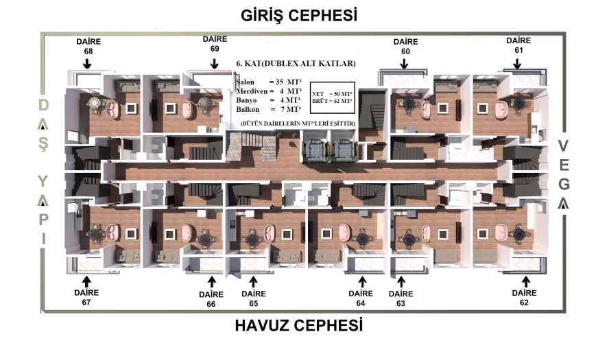 Luxuswohnungen zum Verkauf im Gazipaşa Vega-Projekt