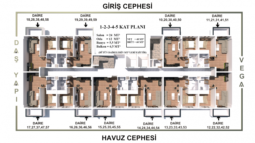 Luxury Flats for Sale in Gazipaşa Vega Project