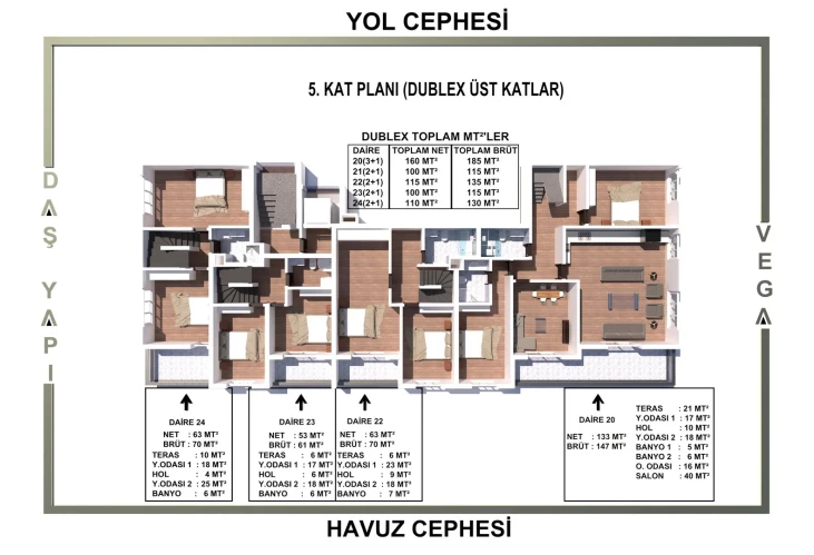 Luxuswohnungen zum Verkauf im Gazipaşa Vega-Projekt