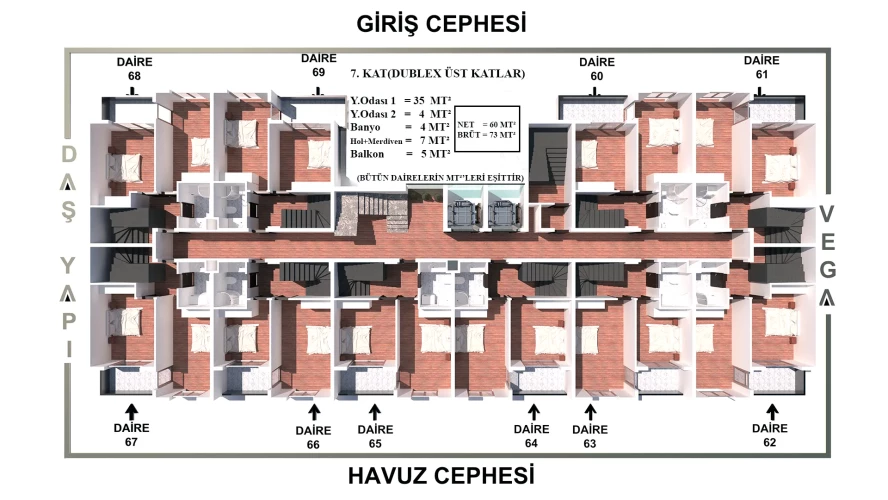 Luxuswohnungen zum Verkauf im Gazipaşa Vega-Projekt