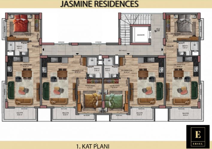 Jasmine Residence (Neue Wohnungen zum Verkauf in Okurcalar)