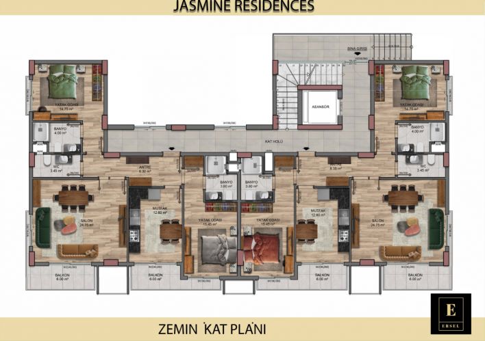 Jasmine Residence (Neue Wohnungen zum Verkauf in Okurcalar)