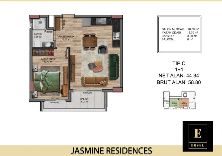 Jasmine Residence (Neue Wohnungen zum Verkauf in Okurcalar)