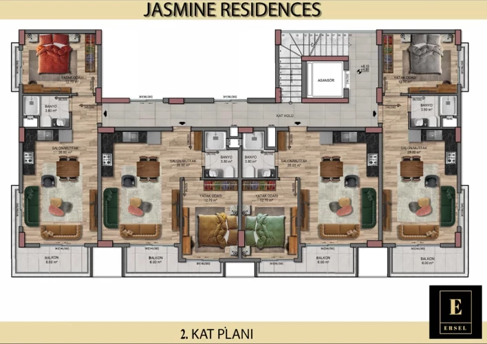 Jasmine Residence (Neue Wohnungen zum Verkauf in Okurcalar)