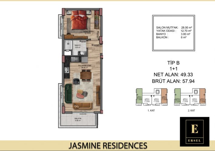 Jasmine Residence (Neue Wohnungen zum Verkauf in Okurcalar)