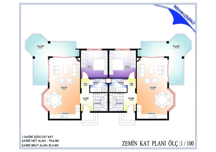 Erbayrak Residence (3+1 Maisonette-Villen zum Verkauf in Tepe Mahallesi)