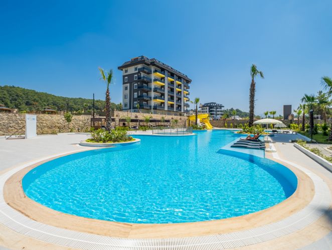 Olive Paradise (1+1 Flat for Sale with Sea View in Alanya Avsallar)