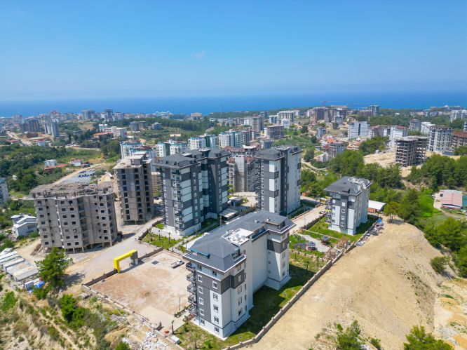 Olive Paradise (1+1 Flat for Sale with Sea View in Alanya Avsallar)